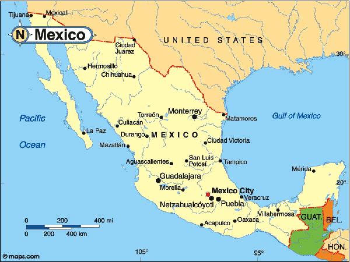 χώρα Μεξικό χάρτη