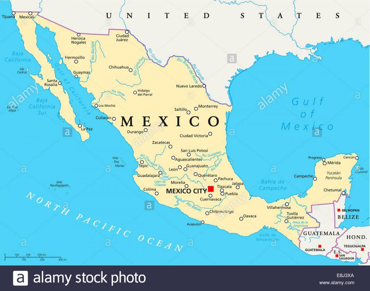 Μεξικό χάρτη πόλεις