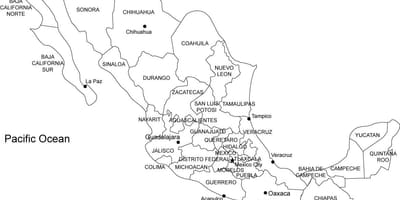 Μεξικό εκτυπώσιμη χάρτη