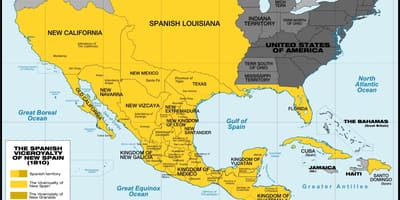 Χάρτης του Μεξικού το 1800