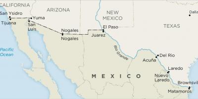 Μας και στα σύνορα με το Μεξικό χάρτη