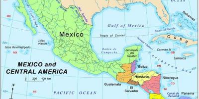Χάρτης Μεξικό και την κεντρική αμερική